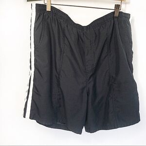 Islander Black w/ Side Stripe Swim Trunks Sz L
